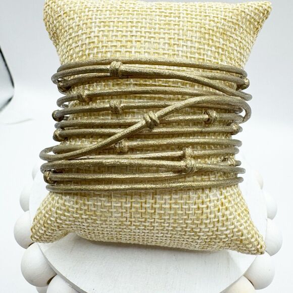 Rivka Friedman 18K Gold Clad Wrapped Mina Cuff Knotted Statement Bracelet - Picture 8 of 15